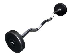 Commercial Fixed Rubber Curl Barbells