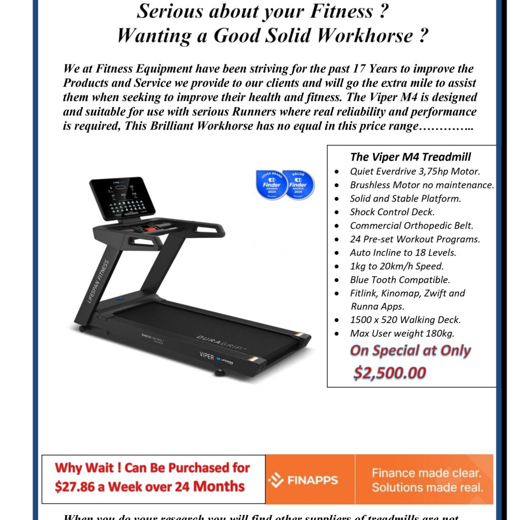 LIFESPAN VIPER TREADMILL M4 *ONLY 1 LEFT*