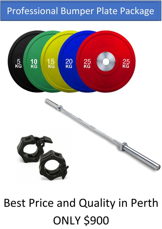 *FLASH SALE* PRO-GRADE OLYMPIC BUMPER PLATE PACKAGE, INC. ATHLETE BARBELL, 100KG OF BUMPER PLATES & QUICK LOCK BARBELL COLLARS