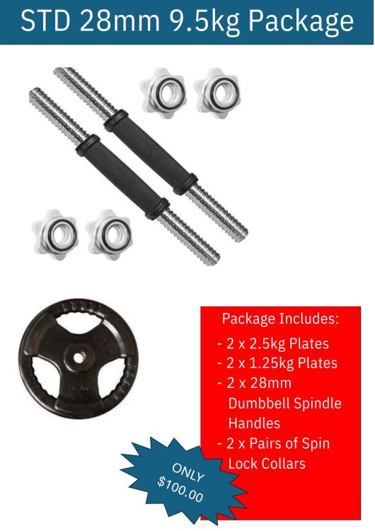 Spin Lock Dumbbell Handle Package 9.5kg *JUST ARRIVED*