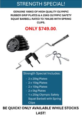 100KG OLYMPIC SAFTEY SQUAT BAR PACKAGE *JUST ARRIVED*